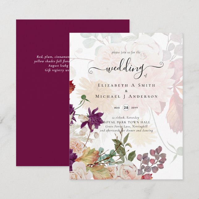 Sublicme Mulberry orange Blommigt Bröllop Suite (Fram/baksida)
