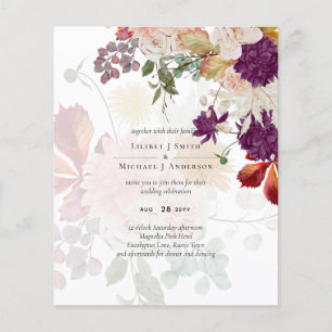 Sublicme Mulberry orange Blommigt Bröllop Suite Flygblad