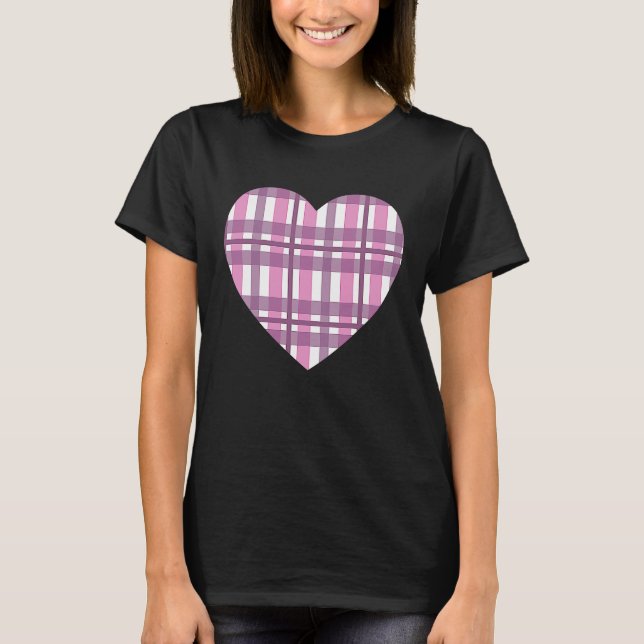 Sublimation Valentine Plaid Heart Nr 2 L T Shirt (Framsida)