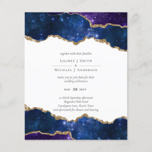 Sublime Agate Blue Guld BRÖLLOP SUITE Flygblad
