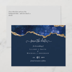 Sublime Agate Blue Guld BRÖLLOP SUITE Vykort