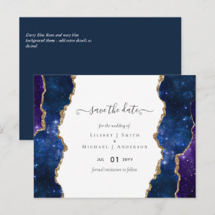Sublime Agate Blue Guld BRÖLLOP SUITE Vykort