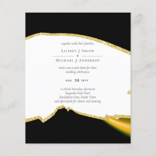 Sublime Black White Guld Bröllop Flygblad