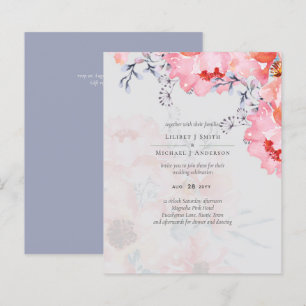 Sublime Dusty Blue Rosa Blommar Bröllop Suite