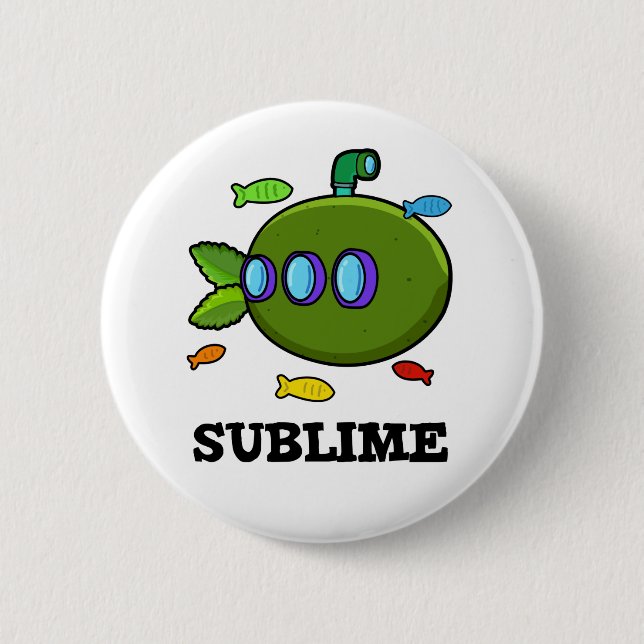 Sublime Funny Submarine Fruit Lime Pun Knapp (Framsida)
