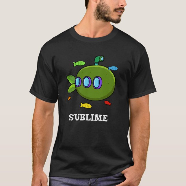 Sublime Funny Submarine Fruit Lime Pun Mörk BG T Shirt (Framsida)