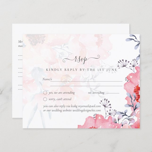 Sublime Rosa Blommar BRÖLLOP SUITE - BUDGET (Fram/baksida)