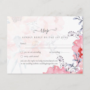 Sublime Rosa Blommar BRÖLLOP SUITE - BUDGET Vykort