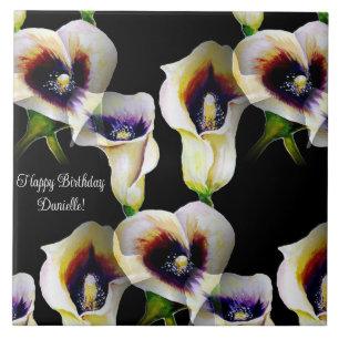 Sublime Watercolor Arum Calla Lilies Kakelplatta