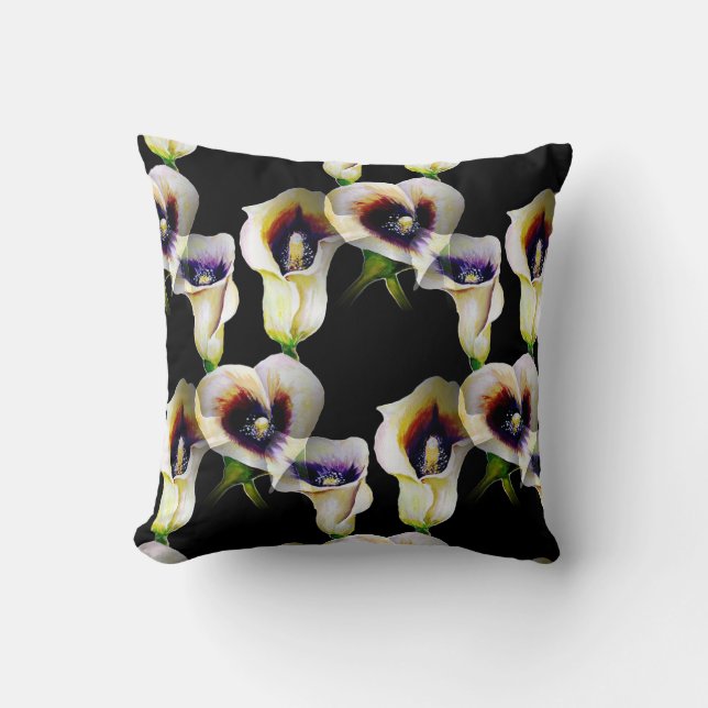 Sublime Watercolor Arum Calla Lilies Kudde (Framsida)