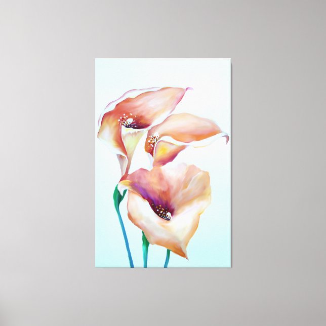 Sublime Watercolor Calla Lilies Canvastryck (Framsida)