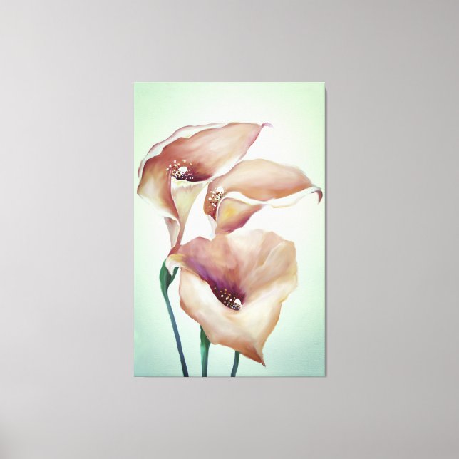 Sublime Watercolor Calla Lilies Canvastryck (Framsida)