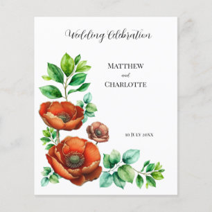 Sublime Watercolor Red Poppies i Vintage Stil