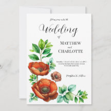 Sublime Watercolor Red Poppies i Vintage Stil