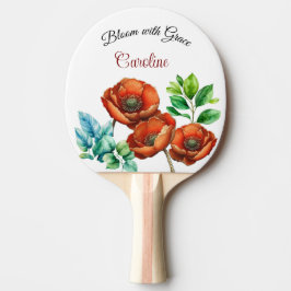 Sublime Watercolor Red Poppies Lycklig Pension Pingisracket