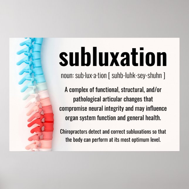 Subluxationsdefinition Chiropraktik Poster (Framsidan)