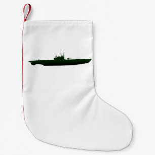 Submarine Silhouette på vitt Liten Julstrumpa