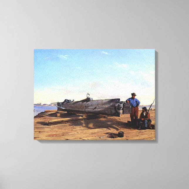 Submarine Torpedo Boat HL Hunley C Chapman 1863 Canvastryck (Framsida)