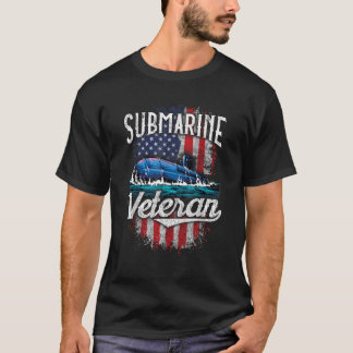 Submarine Veteran Funny Retrött Submariner US Sile T Shirt