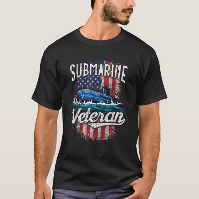 Submarine Veteran Funny Retrött Submariner US Sile T Shirt (Framsida)