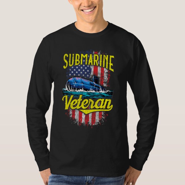 Submarine Veteran Retrött Submariner Us Silent Ser T Shirt (Framsida)