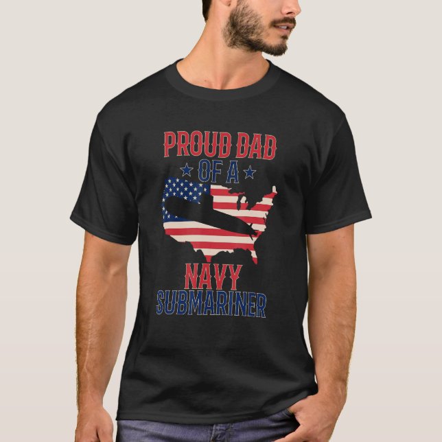 Submariner Submarines Veteran Proud Pappa Submarin T Shirt (Framsida)