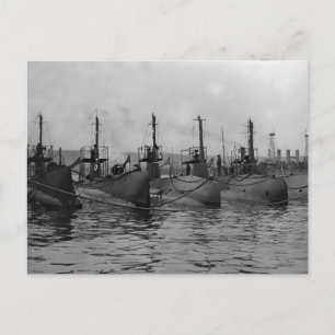 Submarines Redo for Action, 1911 Vykort