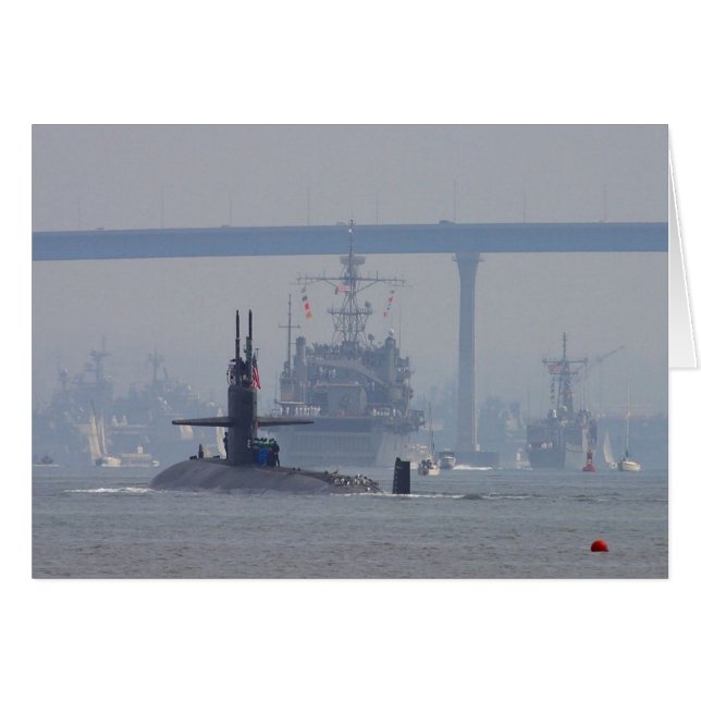 Submarines Substances Nuclear Nuclear Fraktass Nav Hälsningskort (Framsidan Horizontal)