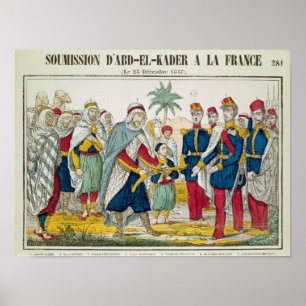 Submission av Abd el-Kader till Henri d'Orleans Poster