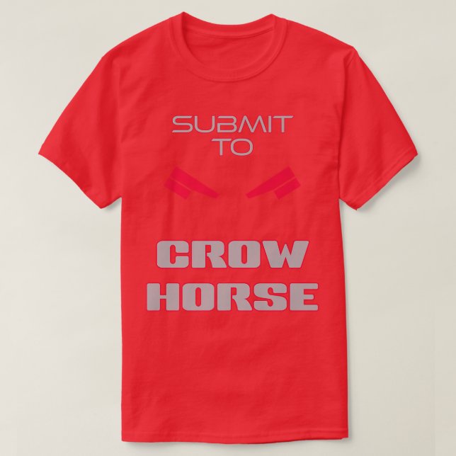Submit to Crow Horse  2 Crows  Samurai  Dark  T Shirt (Design framsida)