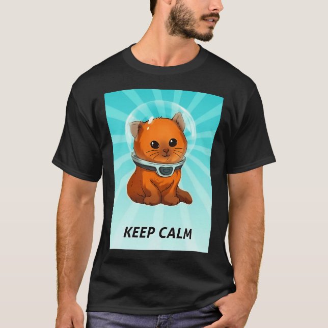 Subnautica Behålla Lugn Kattunge Fast Färg T Shirt (Framsida)