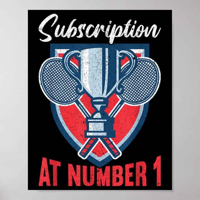 Subscription At Number 1 Funny Badminton  Poster (Framsidan)