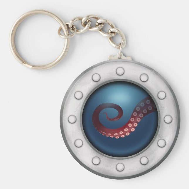 Subsea Porthole Deep Sea Creature Steampunk Nyckelring (Framsidan)