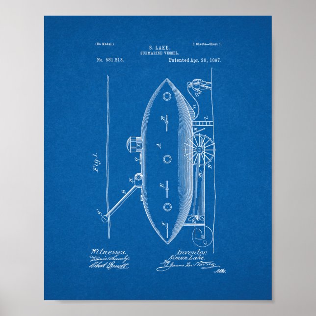 Subsea Vessel Patent - Blueprint Poster (Framsidan)