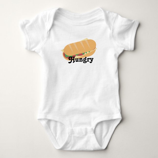 Subsmörgås matglad hungrig babykroppsströja t shirt (Framsida)