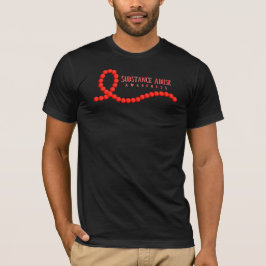 Substansmissbruk Medvetenhet Röda band Pärlor T Shirt