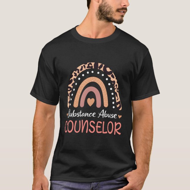 Substansmissbrukare Leopard Rainbow T Shirt (Framsida)