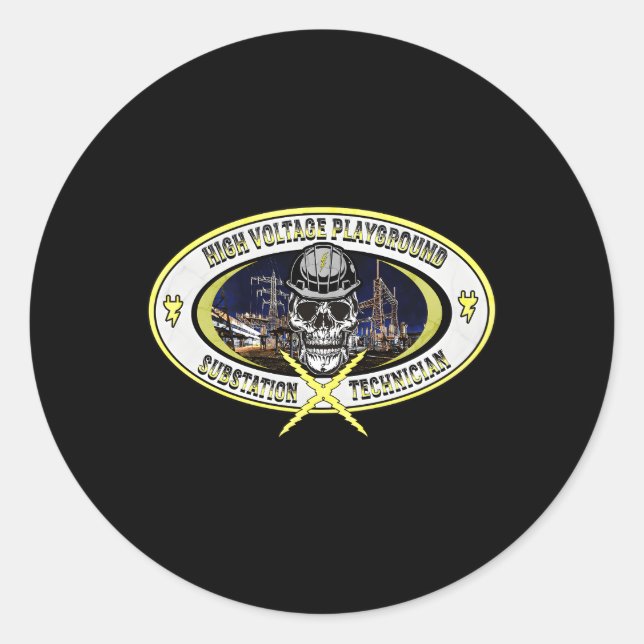 Substationstekniker Runt Klistermärke (Framsida)