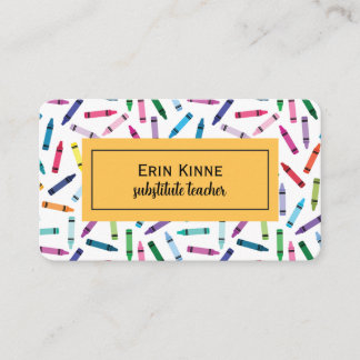 Substitute Teacher Business Calling Cards  Visitkort