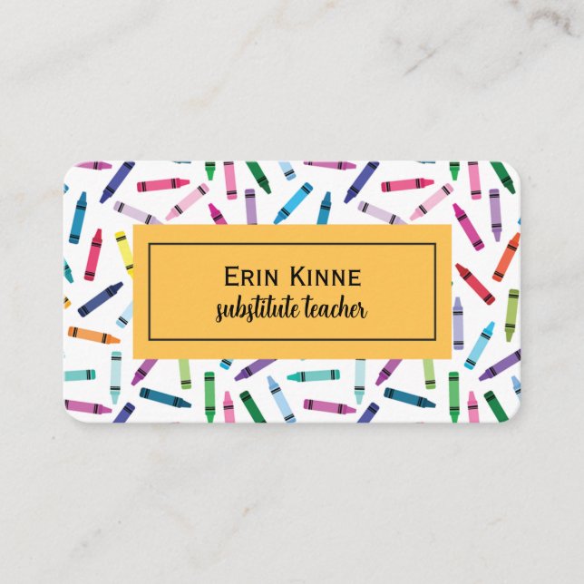 Substitute Teacher Business Calling Cards  Visitkort (Framsida)