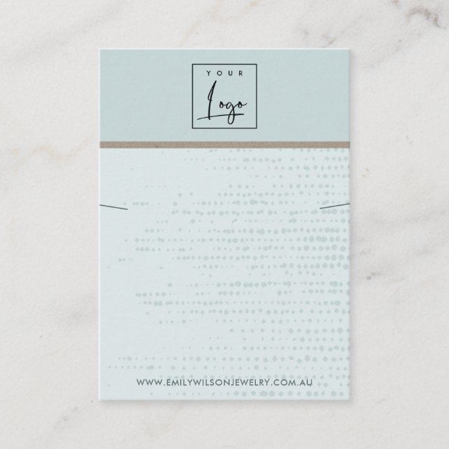 SUBTANS AQUA BLUE DOTS NECKLACE BRACELET VISNING VISITKORT (Framsida)