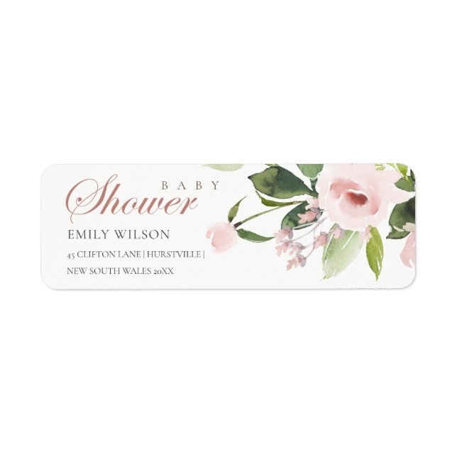 SUBTANS SOFT  ROSA ROS BABY SHOWER ADRESS RETURADRESS ETIKETT (Framsidan)