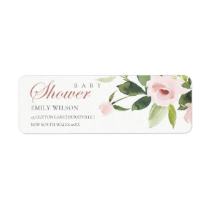 SUBTANS SOFT ROSA ROS BABY SHOWER ADRESS RETURADRESS ETIKETT