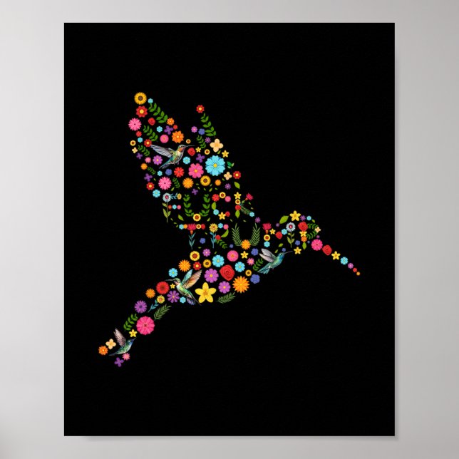 Subtil Anti Trump Blommig Kolibri Dold Meddelande Poster (Framsidan)