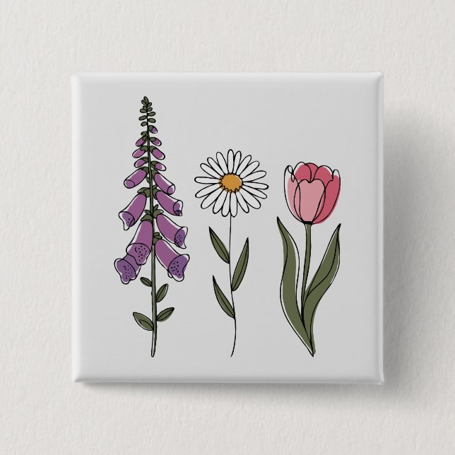 Subtil Anti-Trump - Foxglove Daisy Tulip III Knapp (Framsida)
