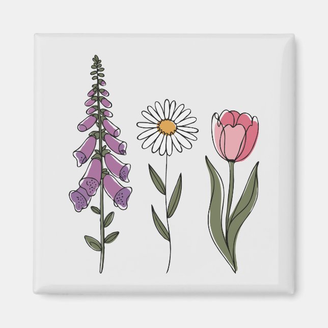 Subtil Anti-Trump - Foxglove Daisy Tulip III Magnet (Framsidan)