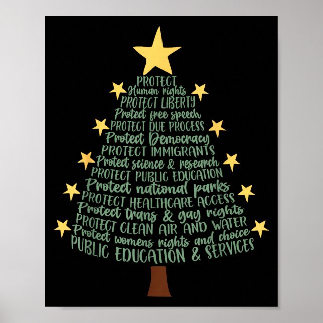 Subtil Anti Trump Rolig Julgran  Poster (Framsidan)
