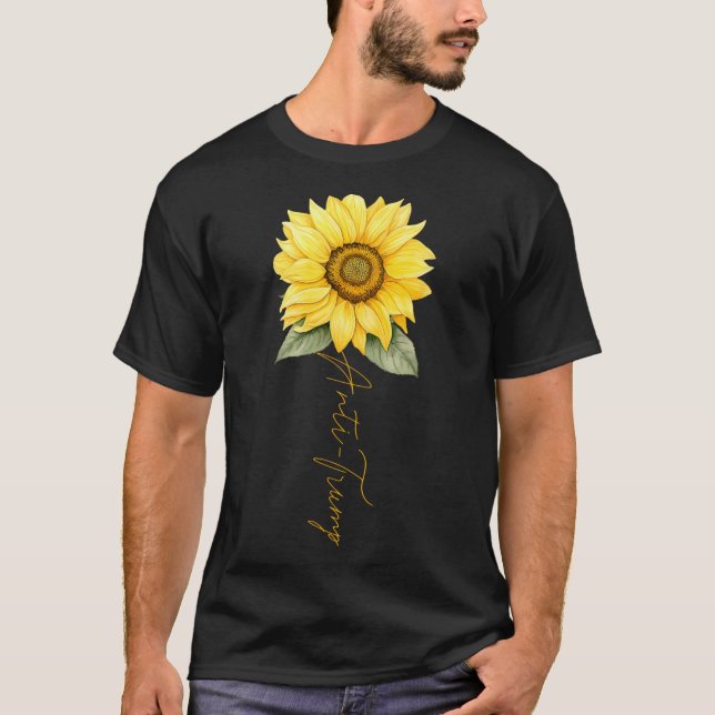 Subtil Anti Trump Tröja Blommor Solros _1  (Framsida)
