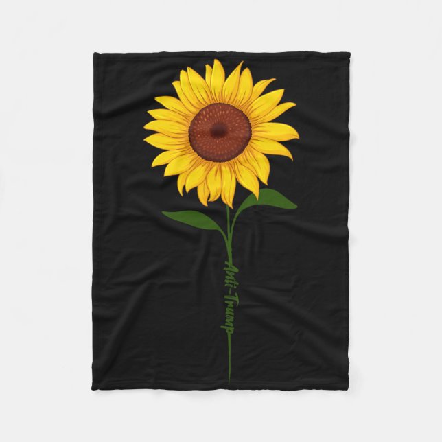 Subtil Anti Trump Tröja Solros  Fleecefilt (Framsidan)