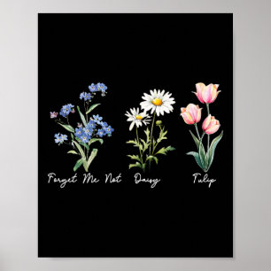 Subtil Blommig 8647 Trumpet Blommor Glömm Mig Inte Poster
